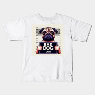 LAPD Pug Mugshot Kids T-Shirt